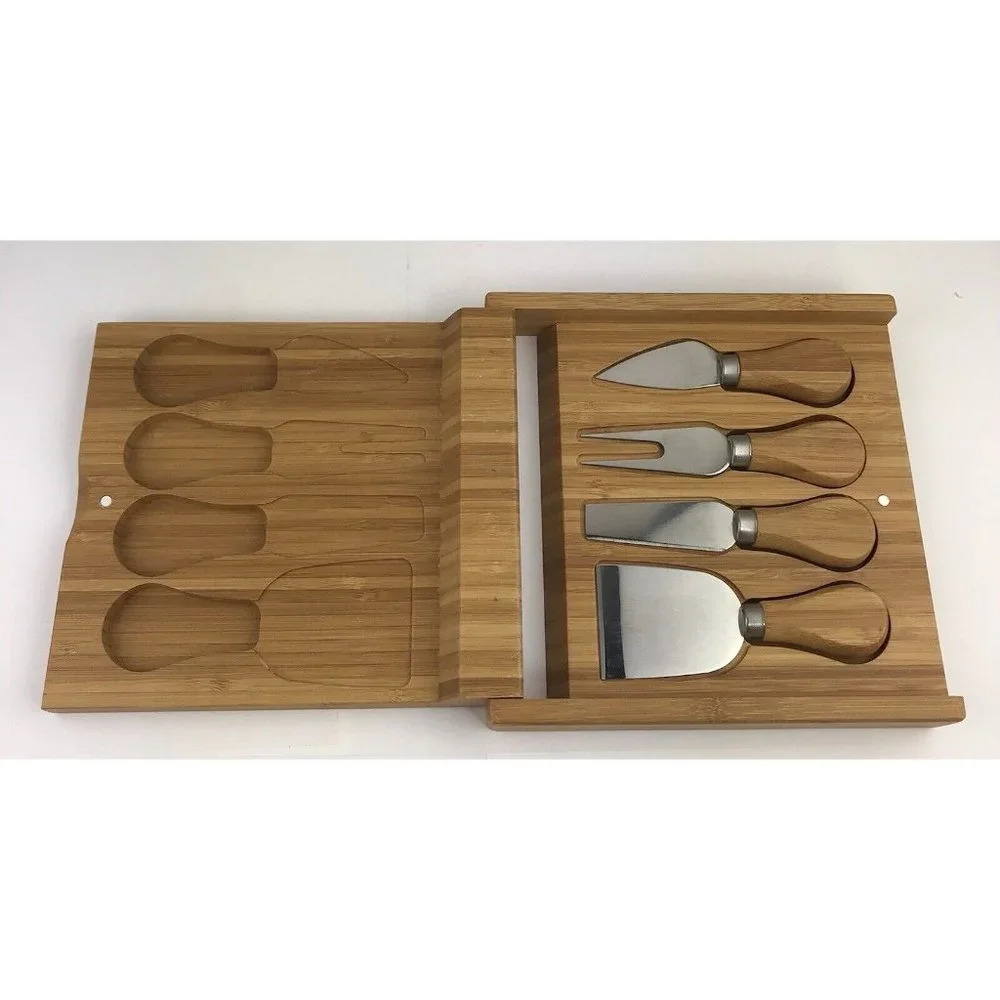 Steamboat Springs Wood‎ Case Box cheese Spreader Knife Fork Set